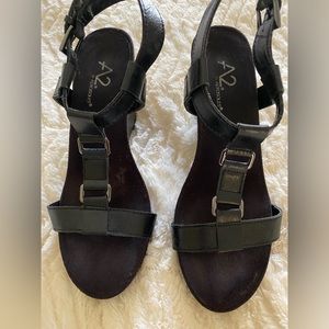 EUC Aerosoles A2 Sandals Black Sz 7